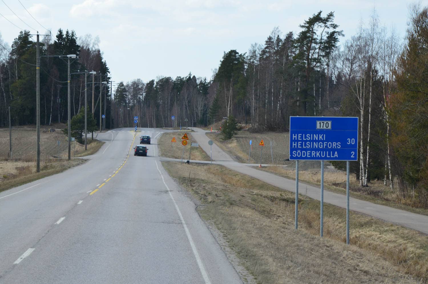 La route entre Helsinki et Porvoo